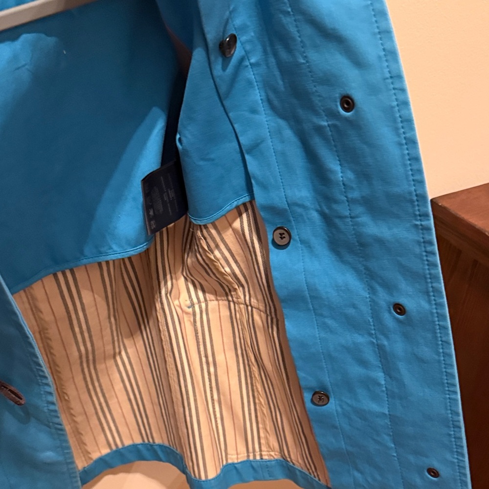 Burberry Bright Aqua Blue Hooded Toggle Coat - Picture 7 of 13